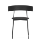 Friday Dining Chair With Arms - Black Wood/Upholstery (Silent Antracite-67)