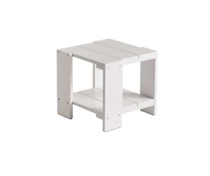 Crate Side Table - White Lacquered Pinewood