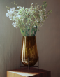 Echasse Vase, Large - Brass/Green Smoked Glass