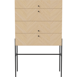 Luxe Dresser 4 Drawers High - Black Grip