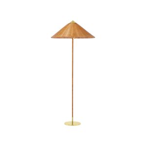 9602 Floor Lamp - Brass/Wicker Willow
