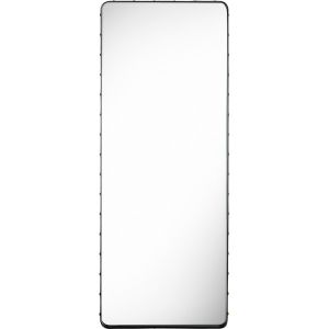 Adnet Wall Mirror Rectangular 70cmx180cm - Black Leather