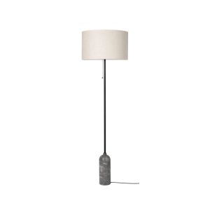 Gravity Floor Lamp EU - Grey Marble Base - Canvas Shade
