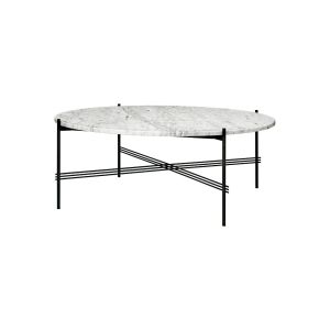 TS Coffee Table Ø105 - Black Base / White Carrara Marble Top