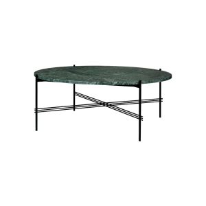 TS Coffee Table Ø105 - Black Base / Green Guatemala Marble Top