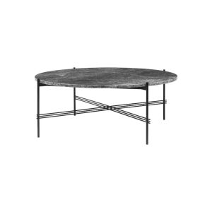 TS Coffee Table Ø105 - Black Base / Grey Emperador Marble Top
