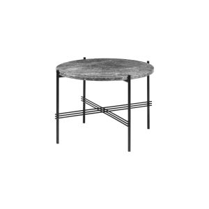TS Coffee Table Ø55 - Black Base / Grey Emperador Marble Top