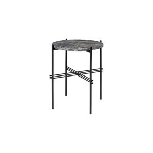 TS Side Table Ø40 - Black Base / Grey Emperador Marble Top