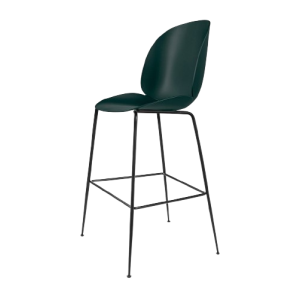 Beetle Bar 75 Chair - Black Matt/Dark Green, Plastic Glides