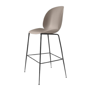 Beetle Bar 75 Chair - Black Matt/New Beige, Plastic Glides