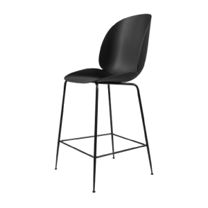 Beetle Counter 65 Chair - Black Matt/Black, Plastic Glides