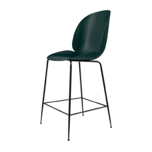 Beetle Counter 65 Chair - Black Matt/Dark Green, Plastic Glides