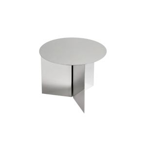 Slit Round Side Table - Mirror