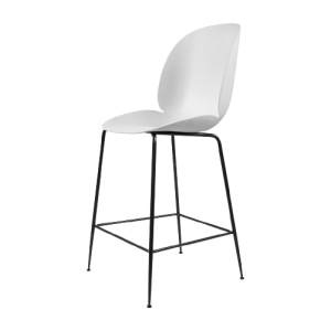 Beetle 65 Counter Chair - Black Matt/Alabaster White , Plastic Glides