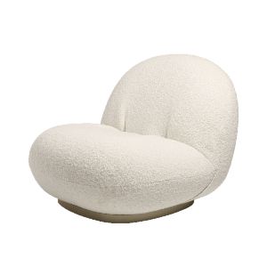 Pacha Lounge Chair Fully Upholstered Returning Swivel - Pearl Gold/Karakorum, Dedar (001, Standard)