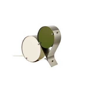 Coppia Table Lamp, Steel - Bronze Steel/ Ivory & Olive