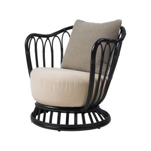 Grace Outdoor Lounge Chair - Upholstery Lorkey, Limonta 41/Back 43 - Black Base