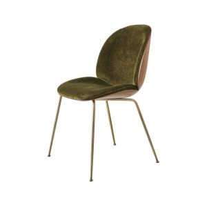 Beetle Dining Chair - Conic Base Brass Semi Matt/American Walnut/Mumble, Glamour Group 40, Standard