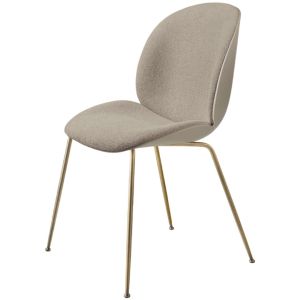 Beetle Dining Chair - Conic Base Brass Semi Matt/New Beige/Ascendent Reloaded, JAB 072, Standard