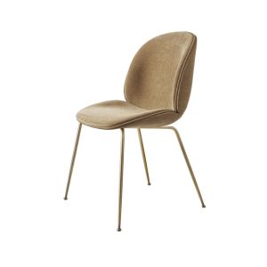 Beetle Dining Chair - Conic Base Brass Semi Matt/Upholstery Belsuede Special FR, Dedar 003, Standard
