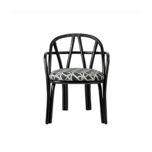 Bistra Dining Armchair - Ebony Painted Rattan Reales Pattern GUBI 003 Standard - The Bowery Company