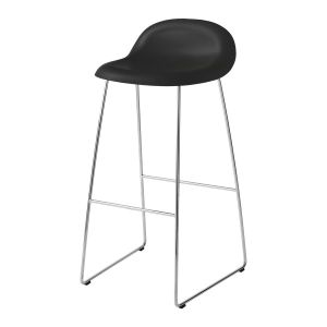GUBI 3D Lounge Chair - Black 
Shell - Polished Stainless Steel Base