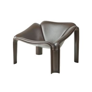 F300 Lounge Chair - Molé Base, Front Upholstery Smooth Leather Coffee