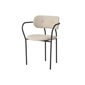 Coco Dining Armchair - Black Matt Base - Full Upholstery Tempt 61169