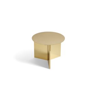 Slit Round Side Table - Brass