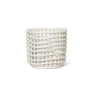 Ceramic Basket Large - Off-White