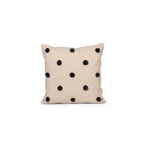 Dot Tufted Cushion with Filling - Sand/Black