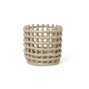 Ceramic Basket Small - Cashmere