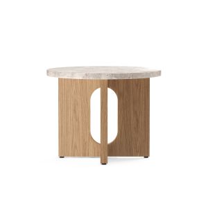 Androgyne Side Table Ø50 - Natural Oak Base/Kunis Breccia Tabletop