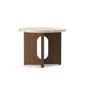 Androgyne Ø50 Side Table - Dark Stained Oak Base/Kunis Breccia Stone Table Top