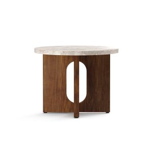 Androgyne Side Table H39 - Walnut/Kunis Breccia Sand