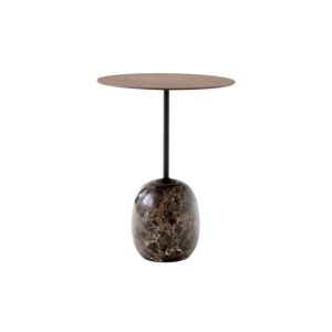 Lato Table LN8 Round  Ø40 H50 - Lacquered Walnut/Emparador Marble