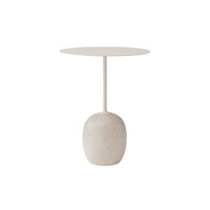 Lato Side Table LN8 Round  Ø40 x H50 - Crema Diva Marble Base/Steel Ivory White
