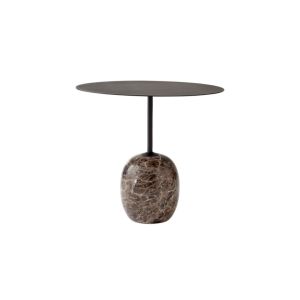 Lato Side Table LN9 Oval  Ø40x50 H45 - Emperador Marble Base/Steel Warm Black