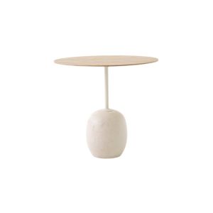 Lato Side Table LN9 Oval Ø40x50 H45 -Crema Diva Marble Base/Lacquered Oak