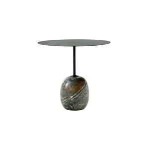 Lato Side Table LN9 Oval  Ø40x50 H45 - Verde Alpi Marble Base/Steel Deep Green