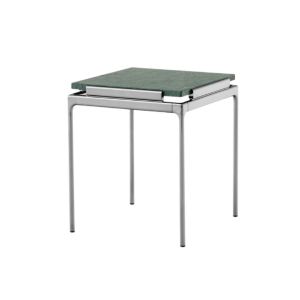 Sett Side Table LN11 L40 W40 H46 - Dark Chrome Frame/Marble Verde Guatemala