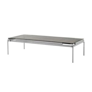 Sett Coffee Table LN12 - L140 - Dark Chrome Frame/ Smoked Cast Glass