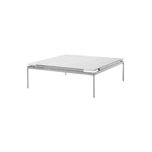 Sett Coffee Table LN13 L100 W100 H34 cm Dark Chrome Frame/ Marble Bianco Carrara