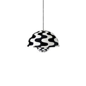 Flowerpot Pendant Lamp VP2  A 50 cm - Black & White pattern