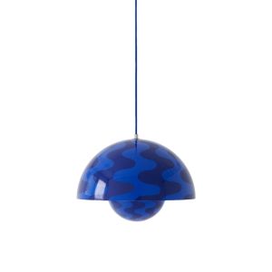 Flowerpot Pendant VP7 Ø37 - Cobalt Blue & Twilight Blue pattern