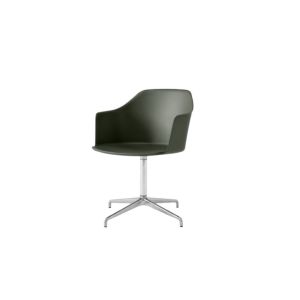 Rely Armchair HW43 - Polished aluminium 4-star swivel base Return Plastic gliders