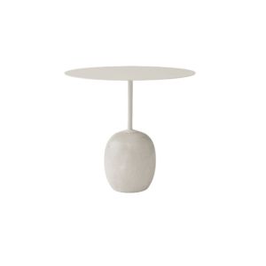 Lato Side Table LN9 Oval  Ø40x50 H45 - Crema Diva Marble Base/Steel Ivory White