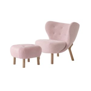 Little Petra Lounge Chair VB1 - Pouf ATD1 Oiled oak legs Felt gliders Fiord 521