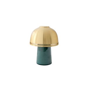 Raku SH8 Table Lamp - Blue Green & Brass