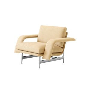 Meantime Lounge Chair AV29 1-Seater Polished Aluminium/Clay 0007 - Dark Beige